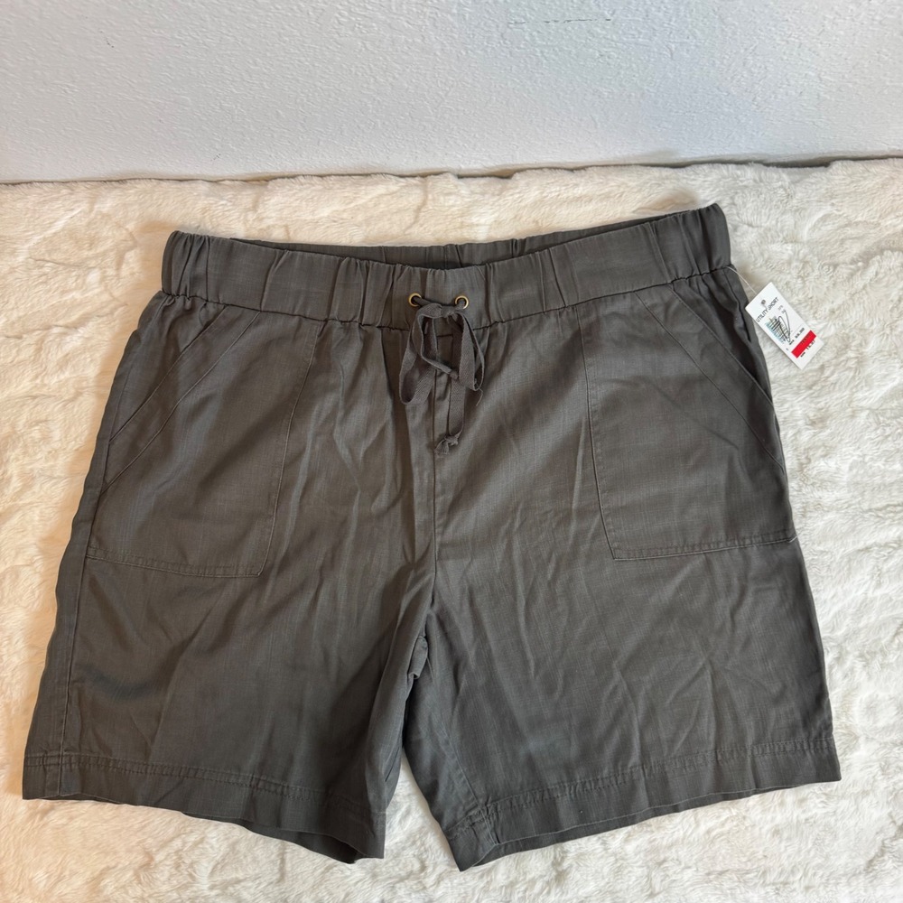 Caffe Marrakesh Womens Gray Lyocell Utility Shorts Size L 31681F Drawstring